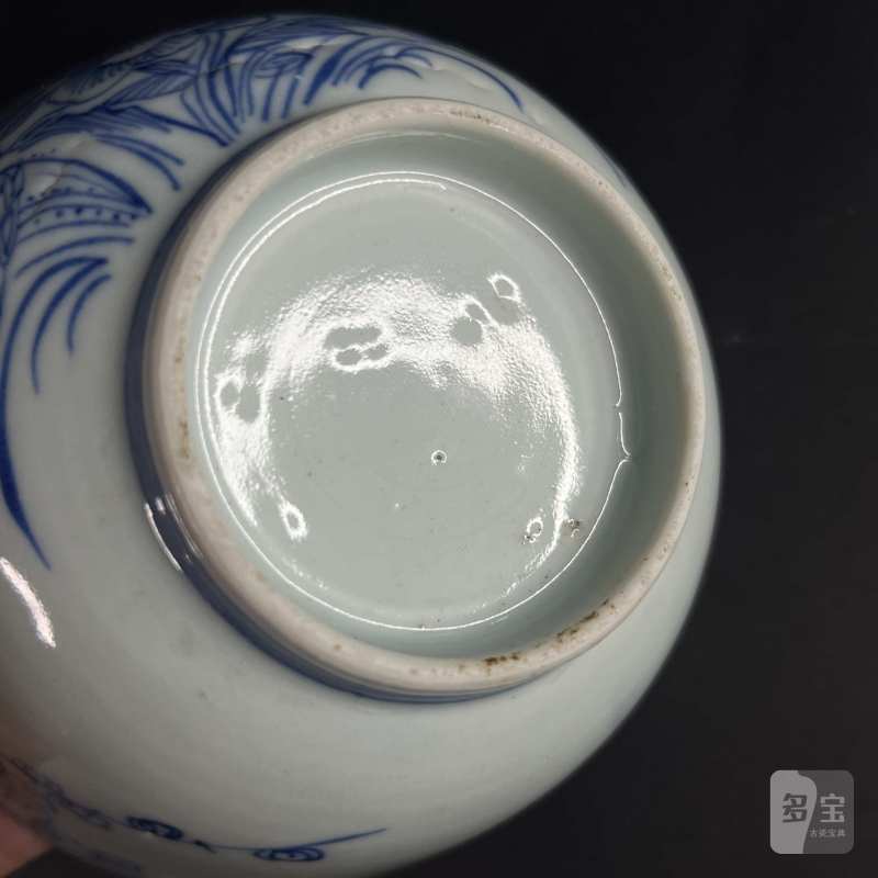 清嘉庆 青花淡描四季花卉纹碗 - 图7